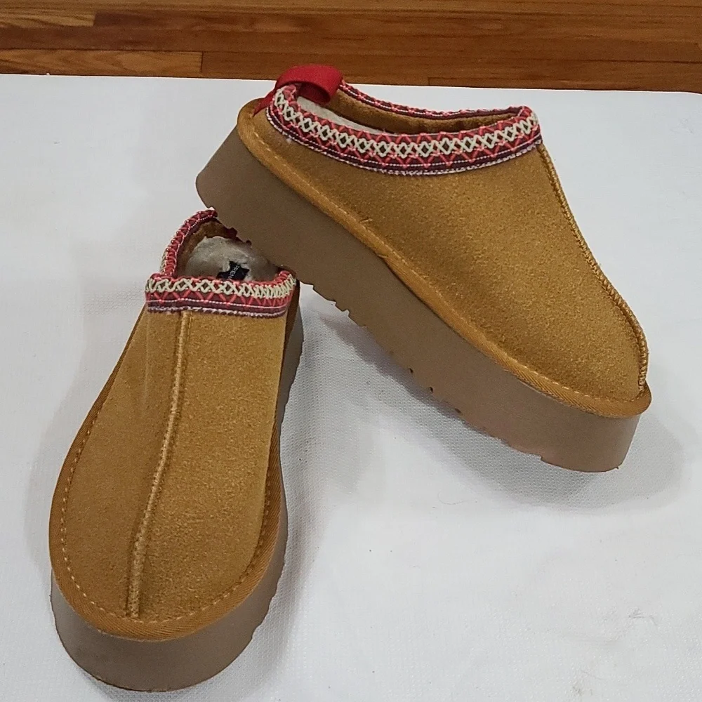 French Connection Womens Chunky Slippers Indoor/Outdoor Faux Fur Sz 7/8 EUC - Picture 11 of 11